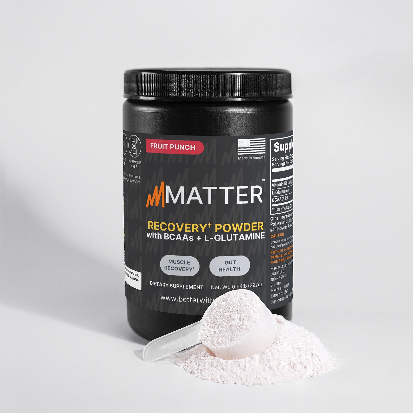 RECOVERY POWDER (with BCAAs + L-Glutamine) (Fruit Punch)