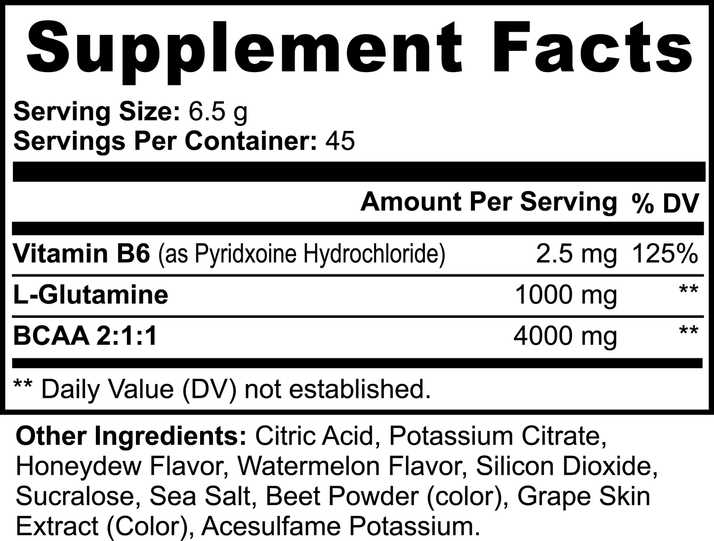 RECOVERY POWDER (with BCAAs + L-Glutamine) (Melon)
